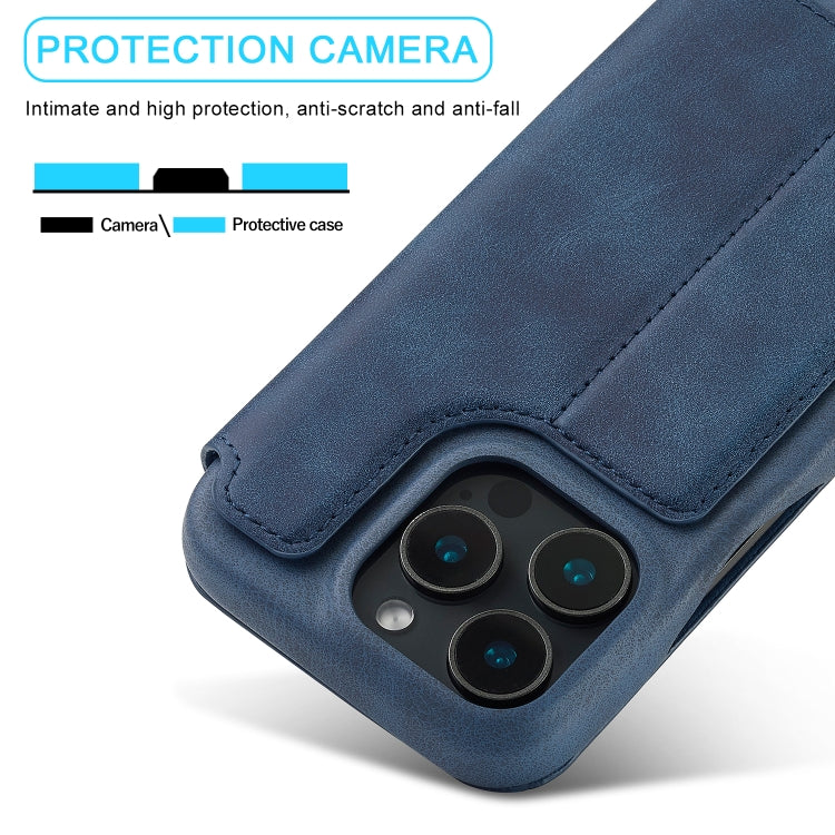 For iPhone 15 Pro Max LC.IMEEKE Hon Ancient Series Flip Leather Phone Case(Blue)