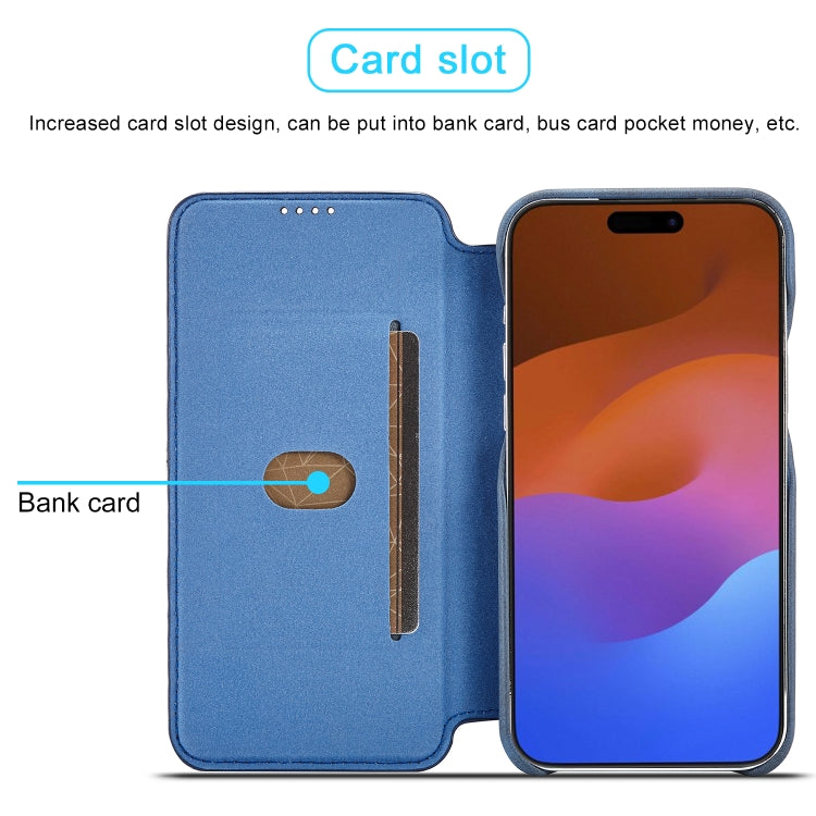 For iPhone 15 Pro Max LC.IMEEKE Hon Ancient Series Flip Leather Phone Case(Blue)