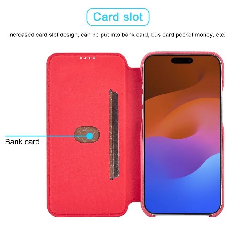 For iPhone 15 Pro LC.IMEEKE Hon Ancient Series Flip Leather Phone Case(Red)