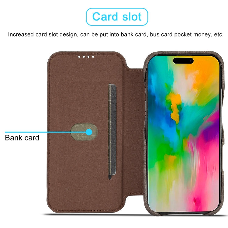 For iPhone 15 Pro LC.IMEEKE Hon Ancient Series Flip Leather Phone Case(Coffee)