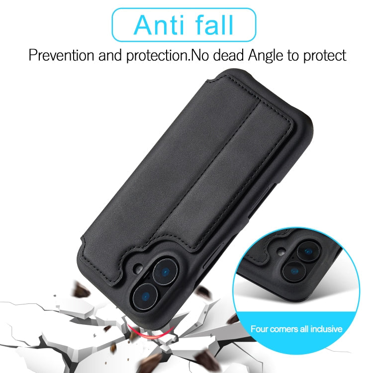For iPhone 15 Plus LC.IMEEKE Hon Ancient Series Flip Leather Phone Case(Black)