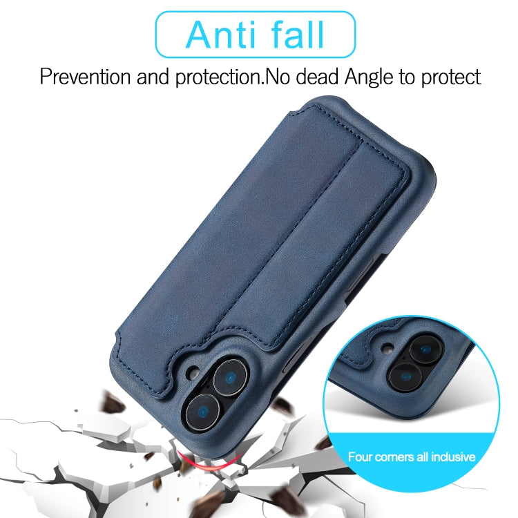For iPhone 15 Plus LC.IMEEKE Hon Ancient Series Flip Leather Phone Case(Blue)