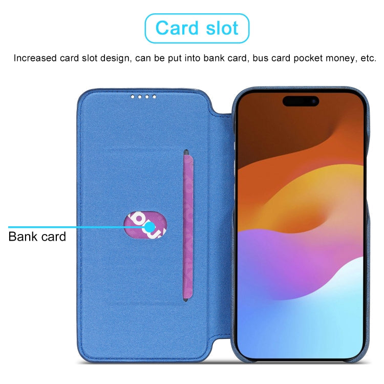 For iPhone 15 Plus LC.IMEEKE Hon Ancient Series Flip Leather Phone Case(Blue)