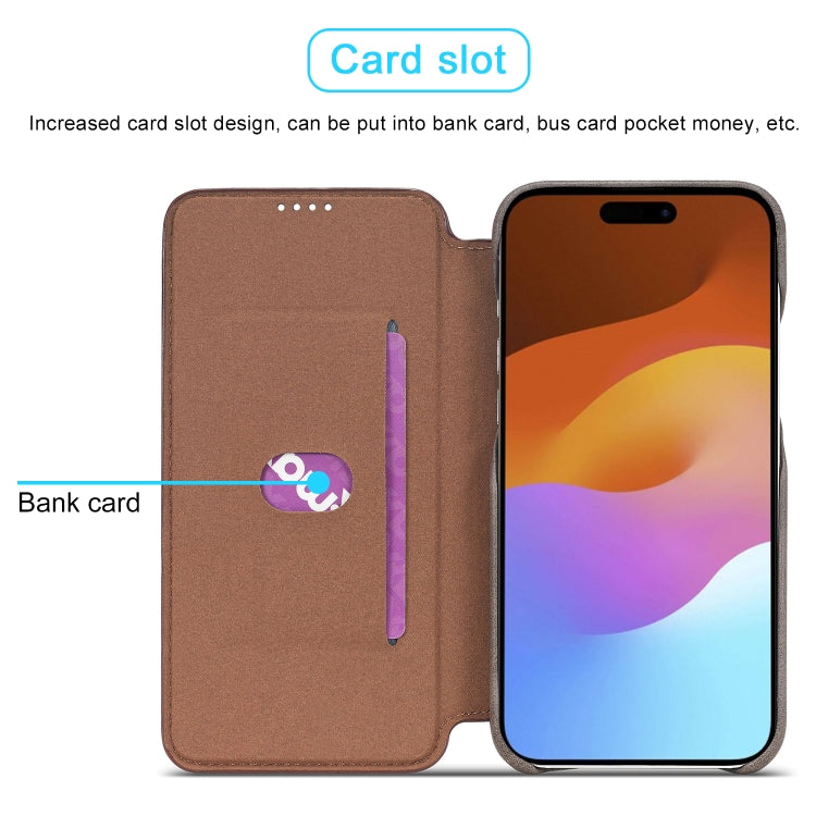 For iPhone 15 LC.IMEEKE Hon Ancient Series Flip Leather Phone Case(Coffee)