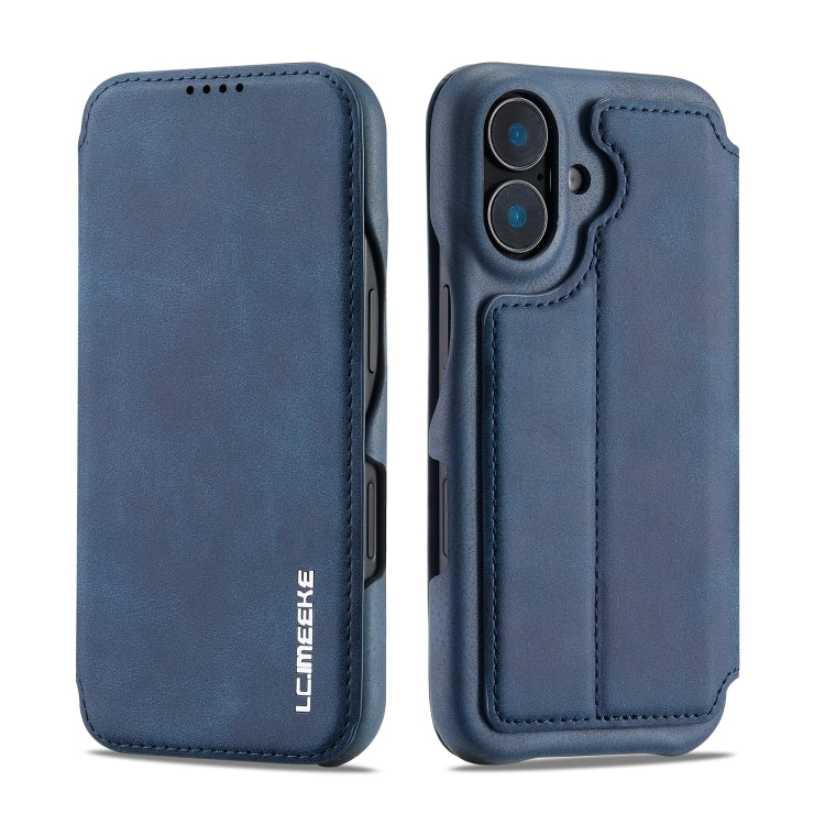 For iPhone 15 LC.IMEEKE Hon Ancient Series Flip Leather Phone Case(Blue)