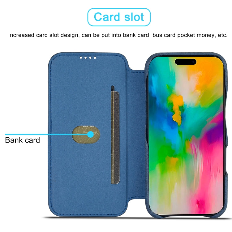 For iPhone 15 LC.IMEEKE Hon Ancient Series Flip Leather Phone Case(Blue)