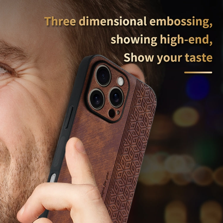 For iPhone 16 Pro AZNS 3D Embossed Skin Feel Phone Case(Sapphire Blue)