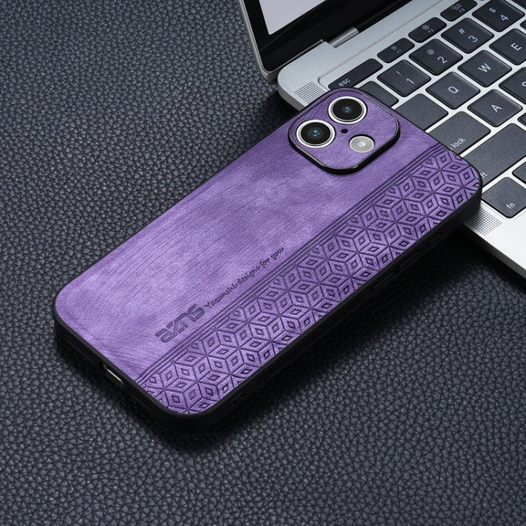 For iPhone 16 AZNS 3D Embossed Skin Feel Phone Case(Purple)