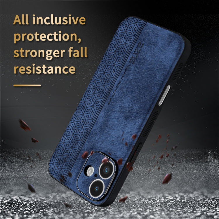 For iPhone 16 AZNS 3D Embossed Skin Feel Phone Case(Brown)