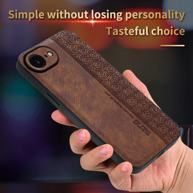 For iPhone 16e / 17e AZNS 3D Embossed Skin Feel Phone Case(Sapphire Blue)