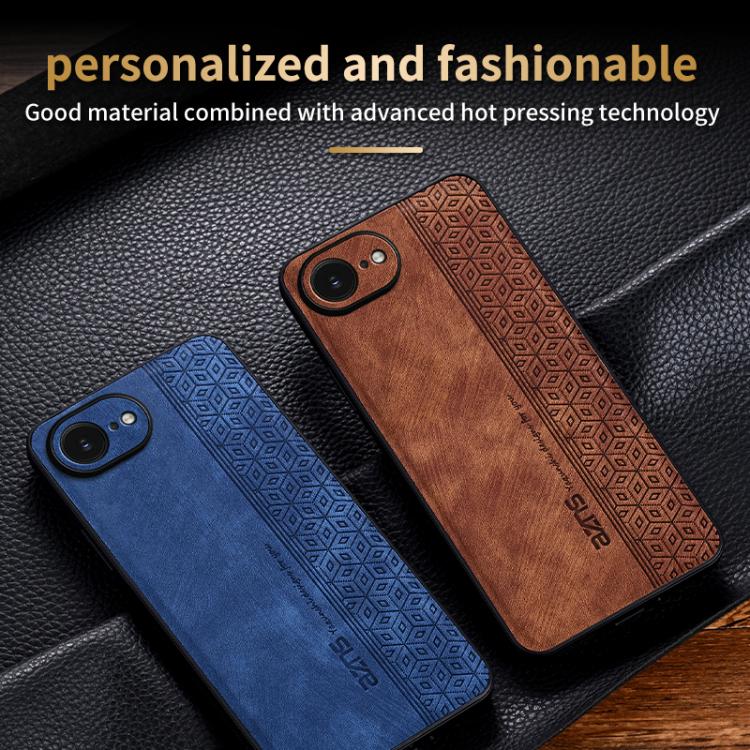 For iPhone 16e / 17e AZNS 3D Embossed Skin Feel Phone Case(Sapphire Blue)