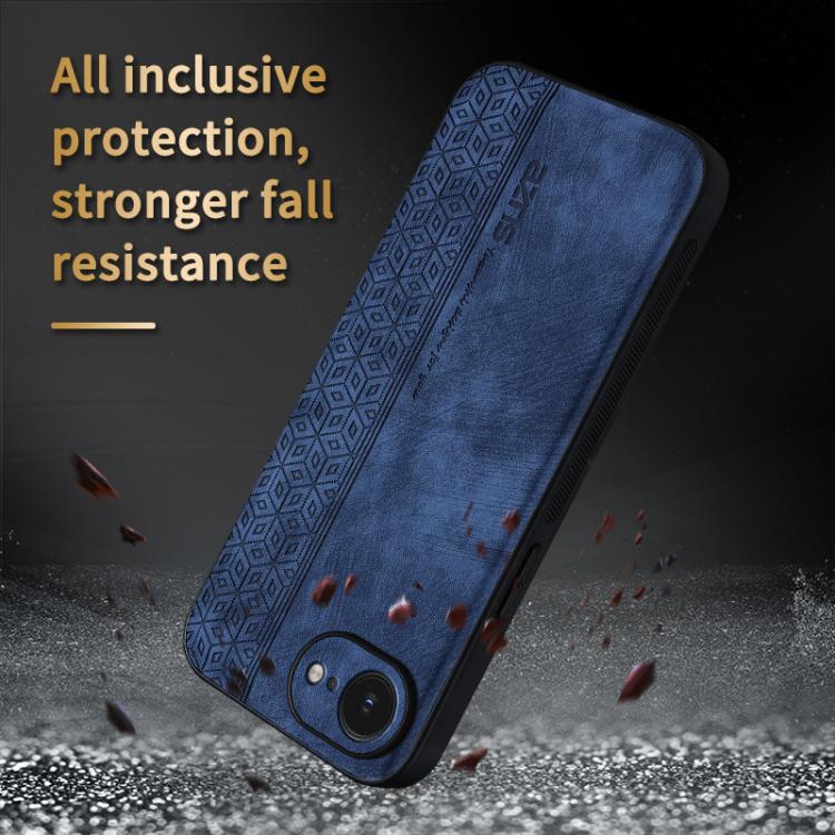 For iPhone 16e / 17e AZNS 3D Embossed Skin Feel Phone Case(Brown)