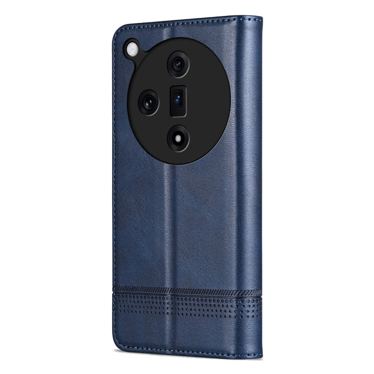 For OPPO Find X7 AZNS Magnetic Calf Texture Flip Leather Phone Case(Dark Blue)