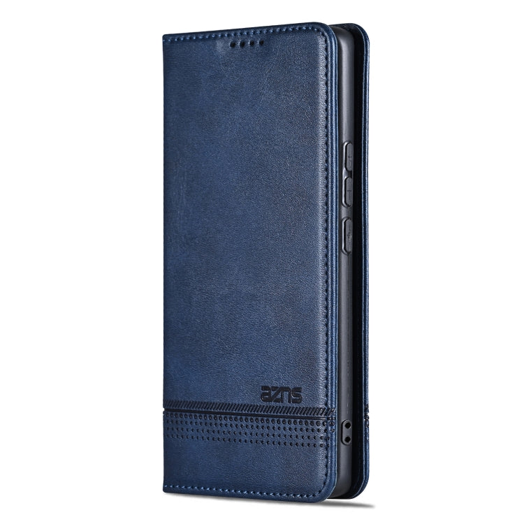 For OPPO Find X7 Ultra AZNS Magnetic Calf Texture Flip Leather Phone Case(Dark Blue)