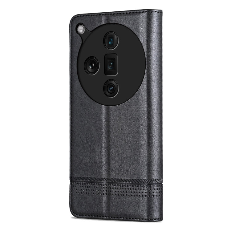 For OPPO Find X7 Ultra AZNS Magnetic Calf Texture Flip Leather Phone Case(Black)