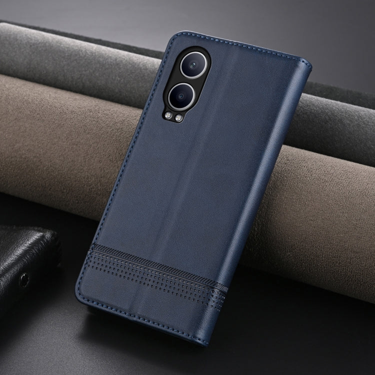 For OPPO K12x / OnePlus Nord CE4 Lite AZNS Magnetic Calf Texture Flip Leather Phone Case(Dark Blue)