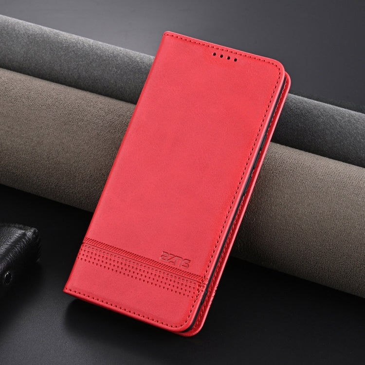 For OPPO Reno12 Pro Global AZNS Magnetic Calf Texture Flip Leather Phone Case(Red)