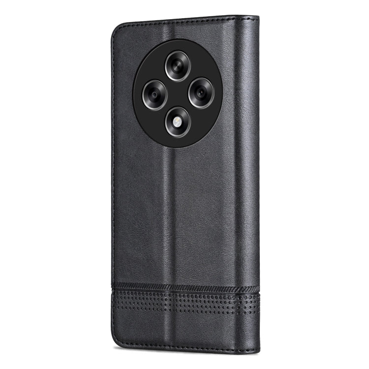 For OPPO A3 5G China AZNS Magnetic Calf Texture Flip Leather Phone Case(Black)