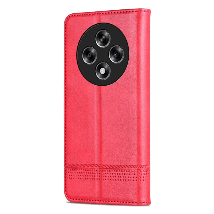 For OPPO A3 5G China AZNS Magnetic Calf Texture Flip Leather Phone Case(Red)
