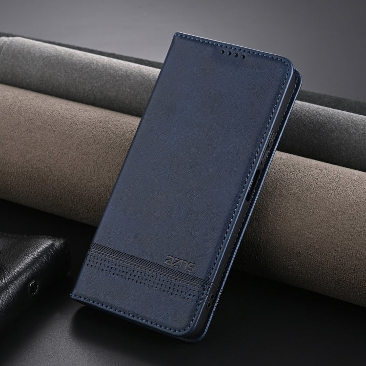 For OPPO A3 Energy / A3x 5G AZNS Magnetic Calf Texture Flip Leather Phone Case(Dark Blue)