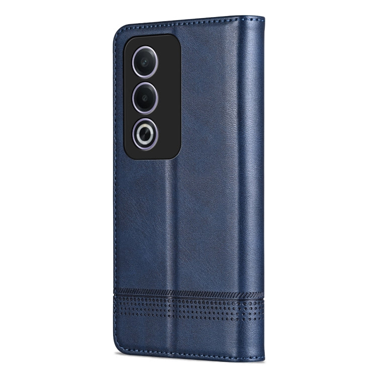 For OPPO A3 Energy / A3x 5G AZNS Magnetic Calf Texture Flip Leather Phone Case(Dark Blue)