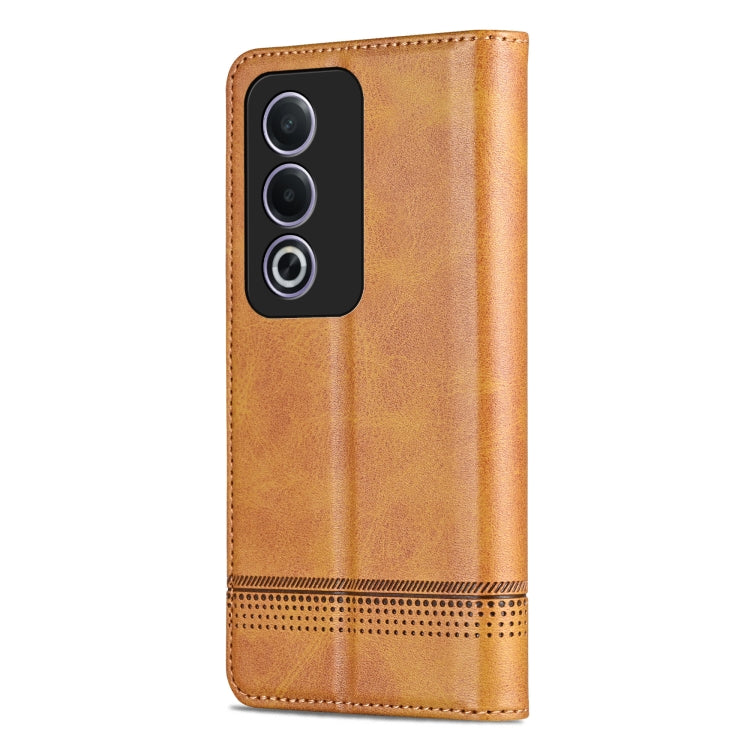 For OPPO A3 Pro 5G Global AZNS Magnetic Calf Texture Flip Leather Phone Case(Light Brown)