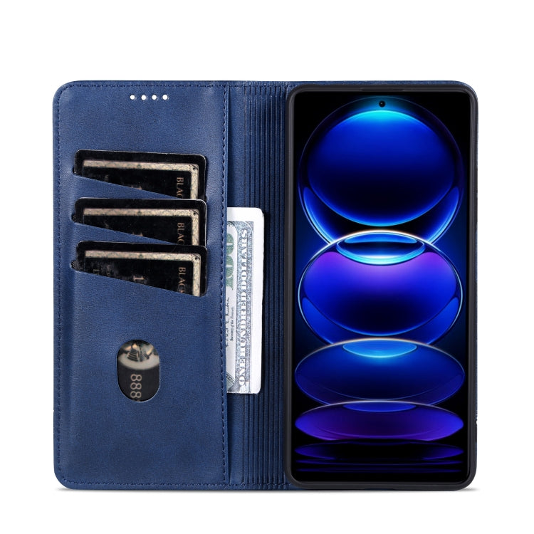 For OPPO A3 Pro 5G Global AZNS Magnetic Calf Texture Flip Leather Phone Case(Dark Blue)