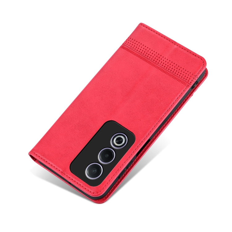 For OPPO A3 Pro 5G Global AZNS Magnetic Calf Texture Flip Leather Phone Case(Red)