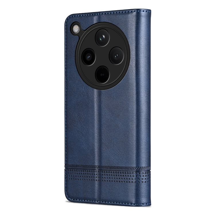 For OPPO Find X8 AZNS Magnetic Calf Texture Flip Leather Phone Case(Dark Blue)