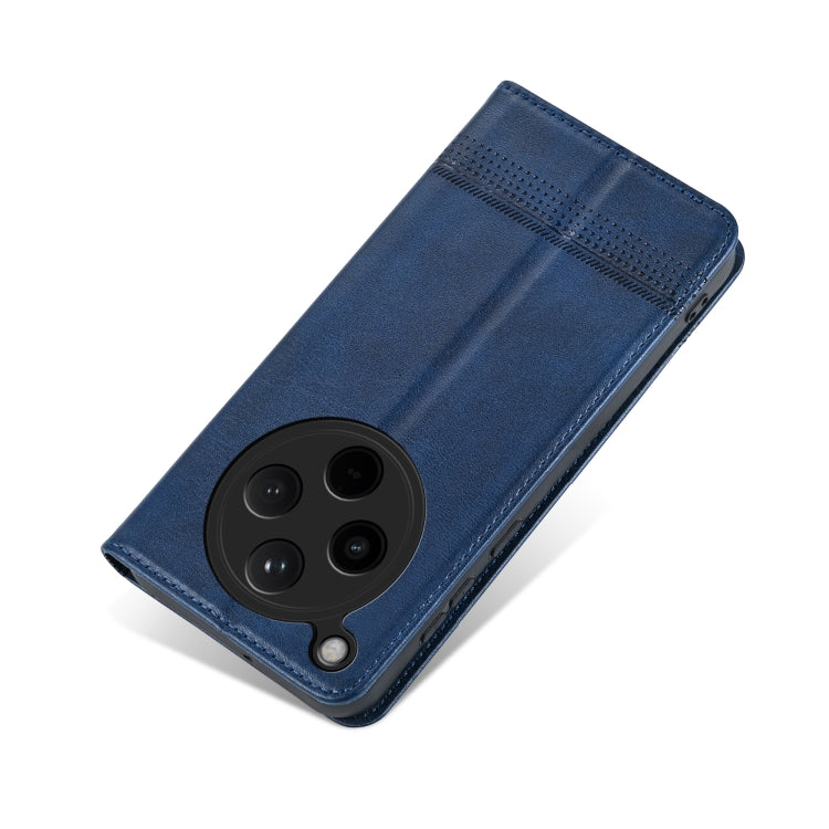 For OPPO Find X8 AZNS Magnetic Calf Texture Flip Leather Phone Case(Dark Blue)