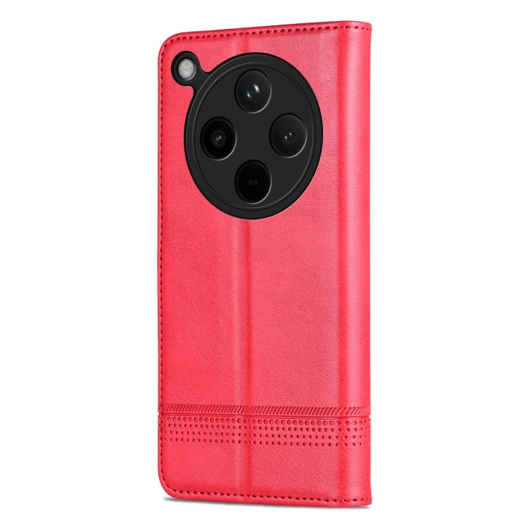 For OPPO Find X8 AZNS Magnetic Calf Texture Flip Leather Phone Case(Red)