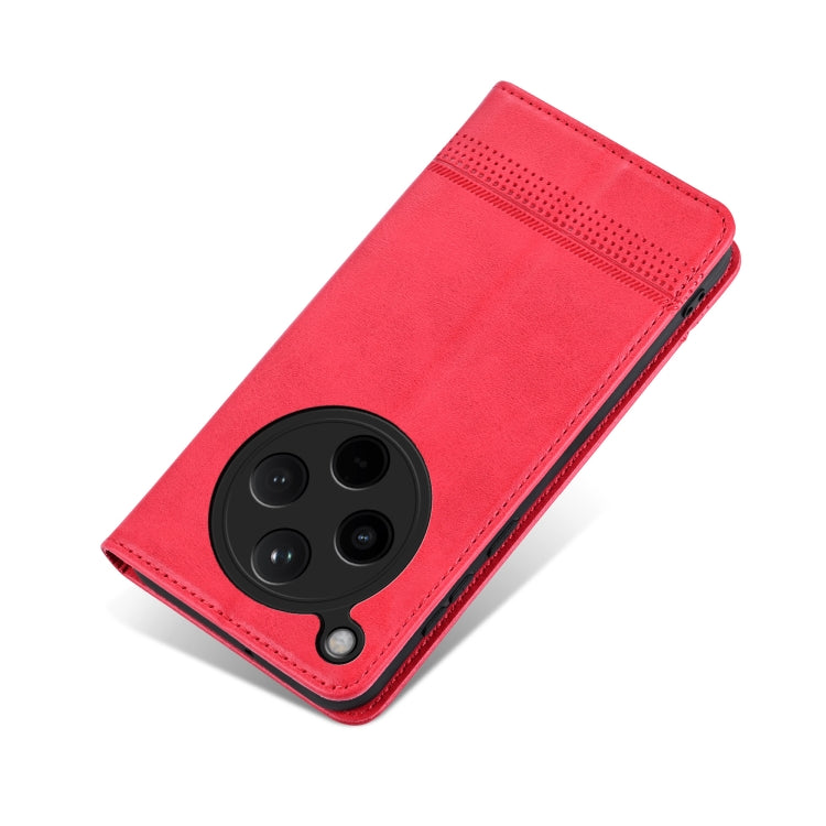 For OPPO Find X8 AZNS Magnetic Calf Texture Flip Leather Phone Case(Red)