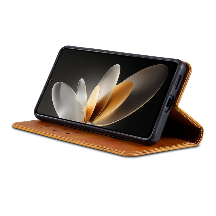 For OPPO Find X8 Pro AZNS Magnetic Calf Texture Flip Leather Phone Case(Light Brown)