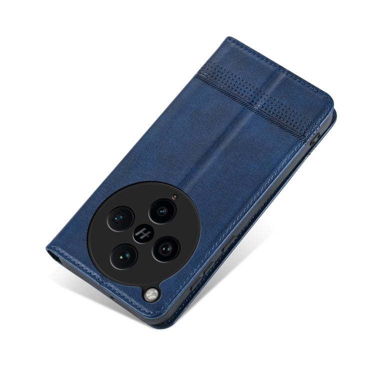 For OPPO Find X8 Pro AZNS Magnetic Calf Texture Flip Leather Phone Case(Dark Blue)