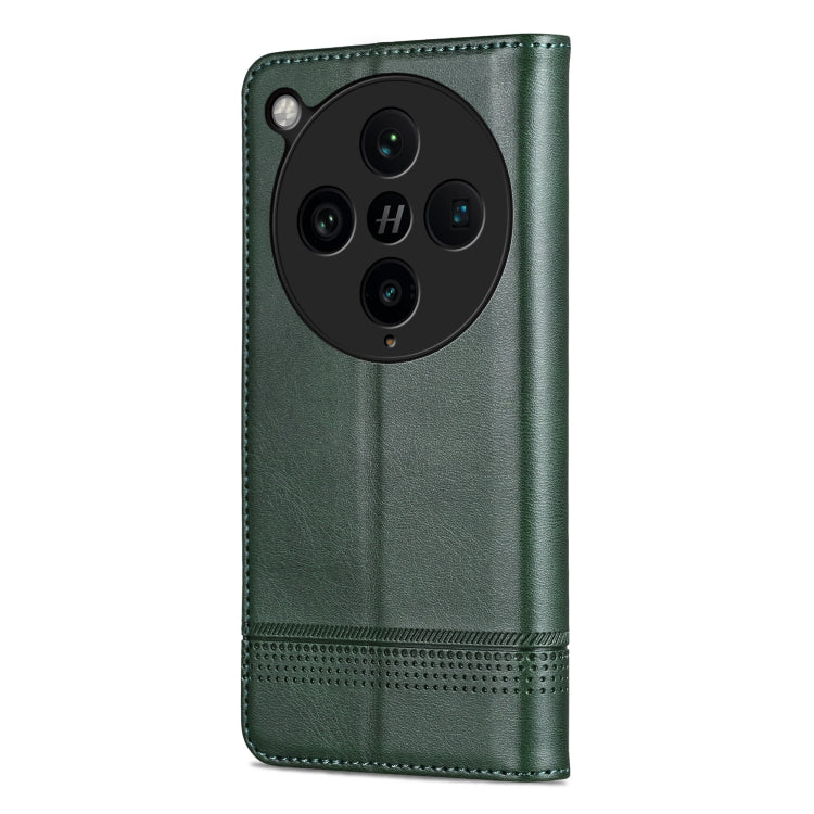 For OPPO Find X8 Pro AZNS Magnetic Calf Texture Flip Leather Phone Case(Dark Green)