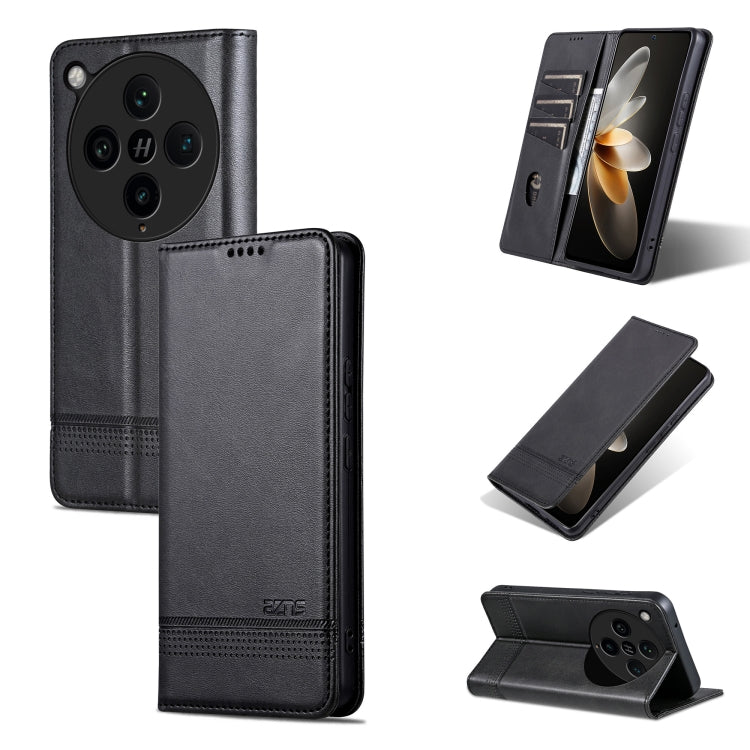 For OPPO Find X8 Pro AZNS Magnetic Calf Texture Flip Leather Phone Case(Black)