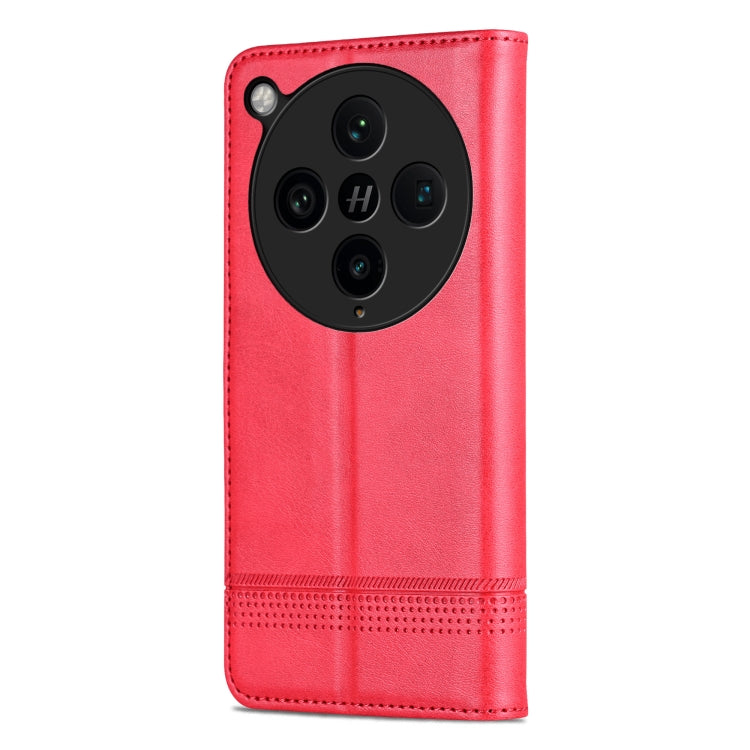 For OPPO Find X8 Pro AZNS Magnetic Calf Texture Flip Leather Phone Case(Red)