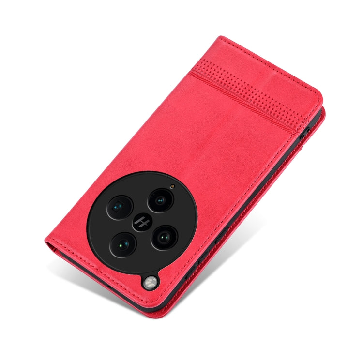 For OPPO Find X8 Pro AZNS Magnetic Calf Texture Flip Leather Phone Case(Red)
