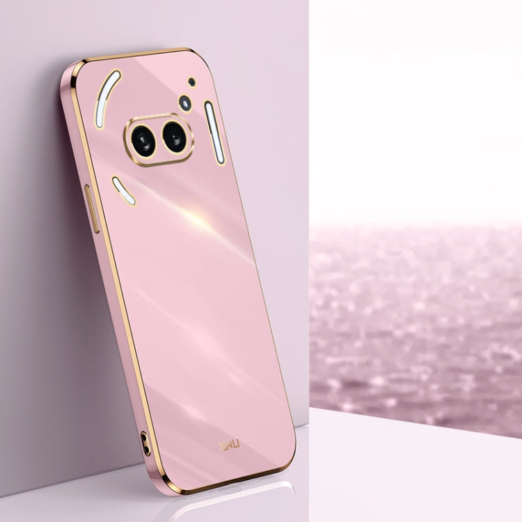 For Nothing Phone 2A XINLI Straight Edge 6D Electroplate TPU Phone Case(Cherry Purple)