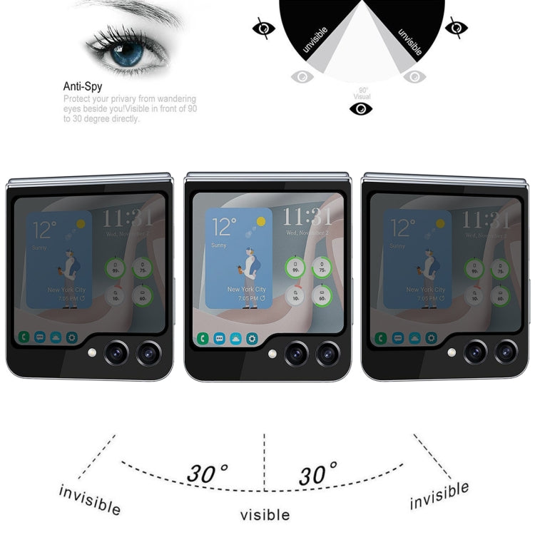 50pcs External Small Screen Privacy Full Glue Full Cover Screen Protector, For Samsung Galaxy Z Flip5