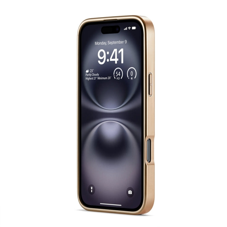 For iPhone 16 Fierre Shann Python Texture Electroplating PU Phone Case(Black)