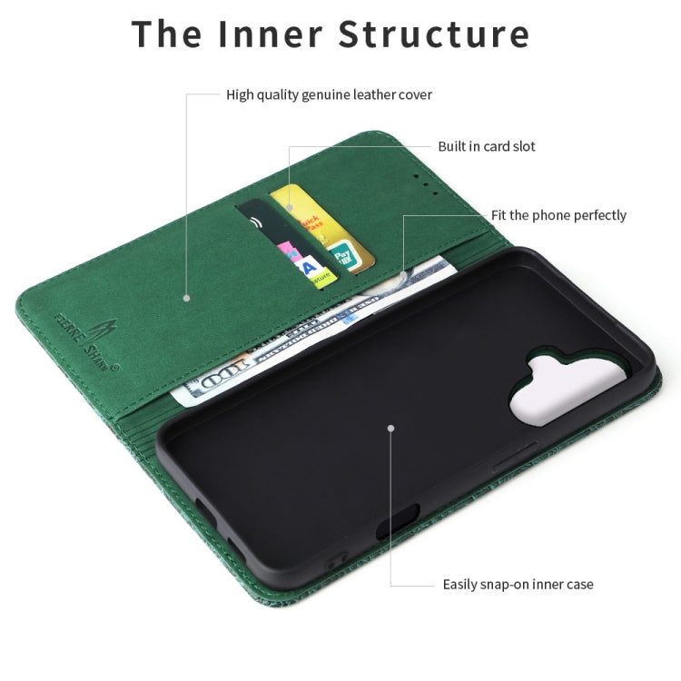 For iPhone 16 Fierre Shann Crocodile Texture Magnetic Genuine Leather Phone Case(Green)