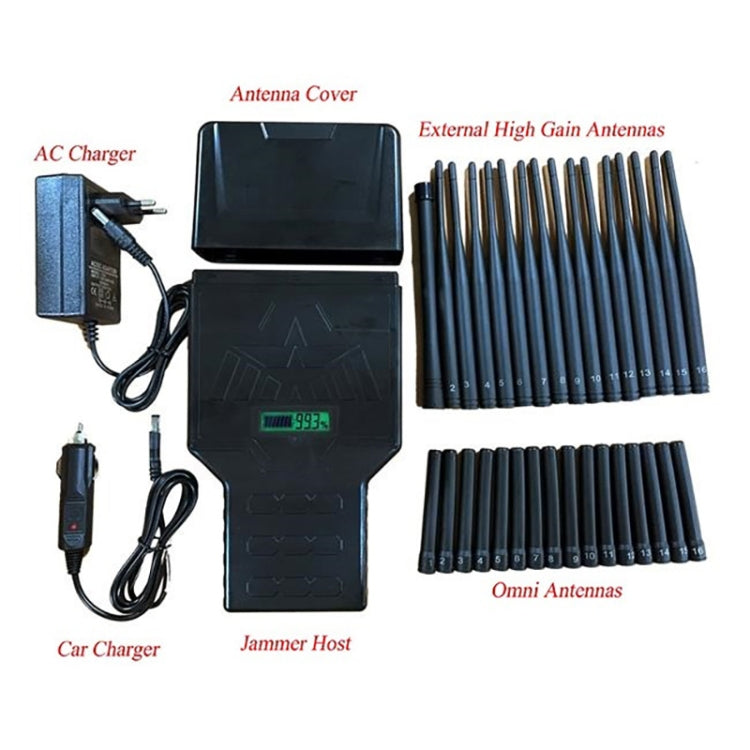 JAX-121P16 2G/3G/4G/5G/WiFi/GPS Handheld Phone Signal Jammer. [THIS ITEM WILL NOT SHIPPED TO USA]