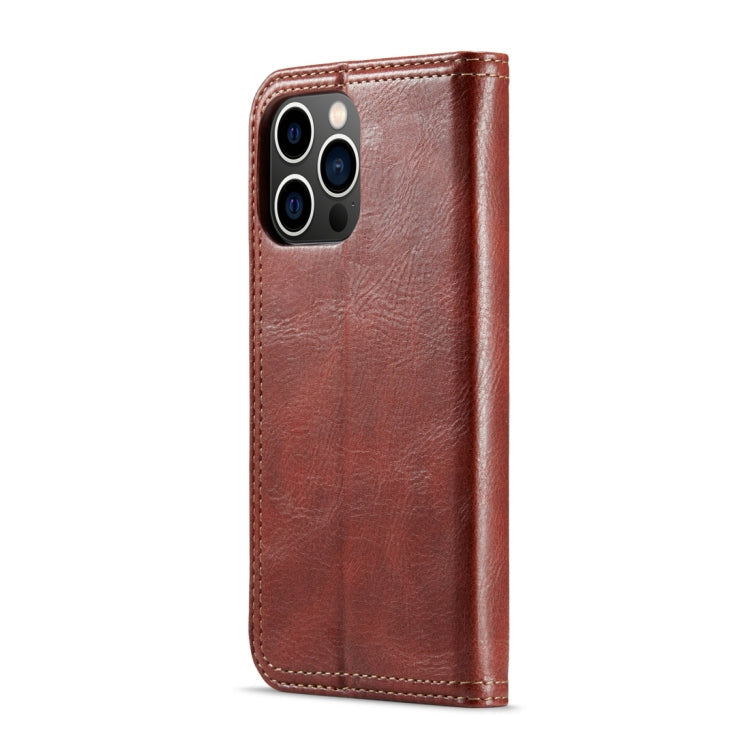 For iPhone 15 Plus Fierre Shann Vintage Bark Texture Wallet Leather Phone Case(Brown)