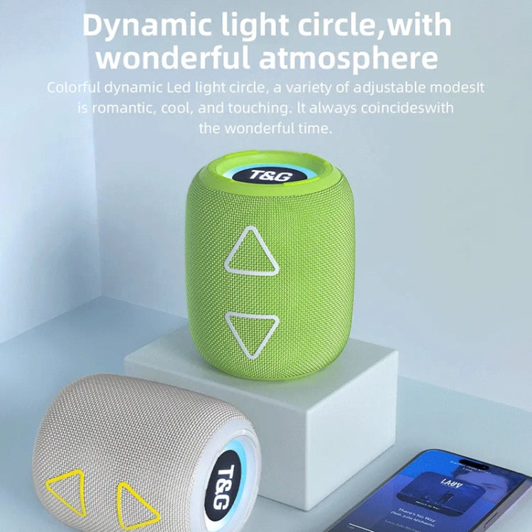 T&G TG655 Outdoor Portable TWS Wireless Bluetooth Speaker LED Light Stereo Subwoofer(Grey)