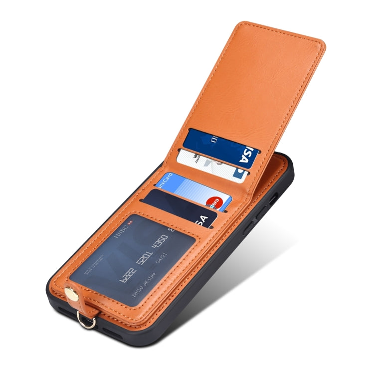 For iPhone 15 Pro Max ESEBLE Star Series Lanyard Holder Card Slot Phone Case(Brown)