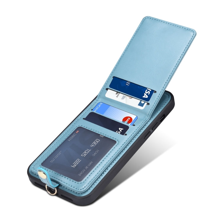 For iPhone 15 ESEBLE Star Series Lanyard Holder Card Slot Phone Case(Blue)