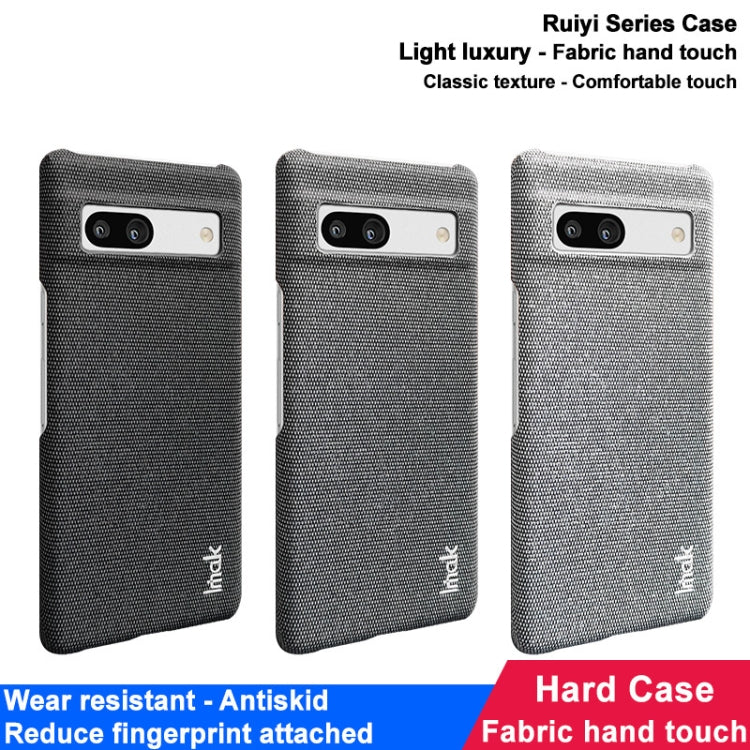 For Google Pixel 7a imak Ruiyi Series Cloth Texture PU + PC Phone Case(Dark Grey)