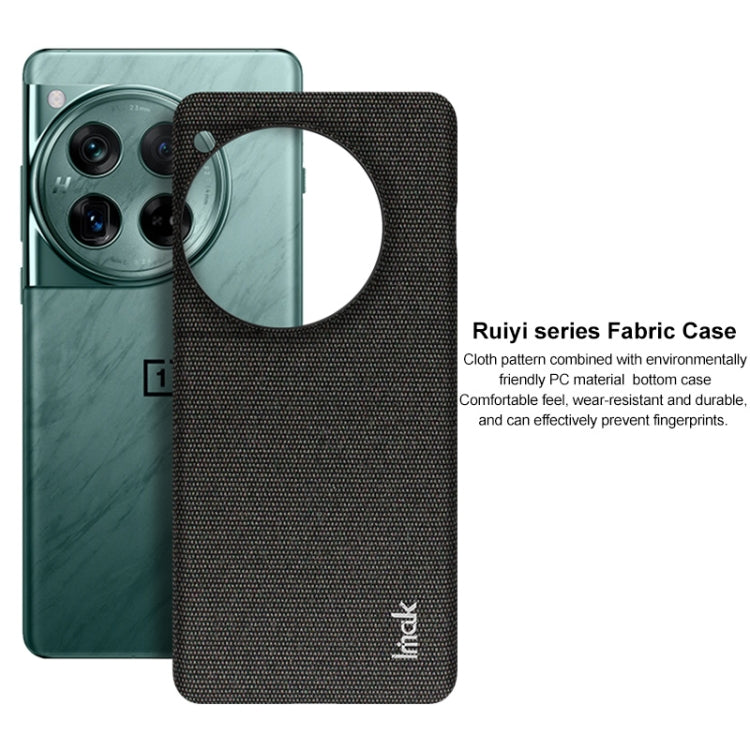 For OnePlus 12 5G imak Ruiyi Series Cloth Texture PU + PC Phone Case(Light Grey)