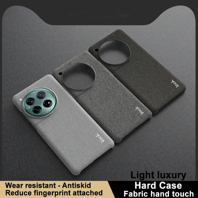 For OnePlus 12 5G imak Ruiyi Series Cloth Texture PU + PC Phone Case(Dark Grey)